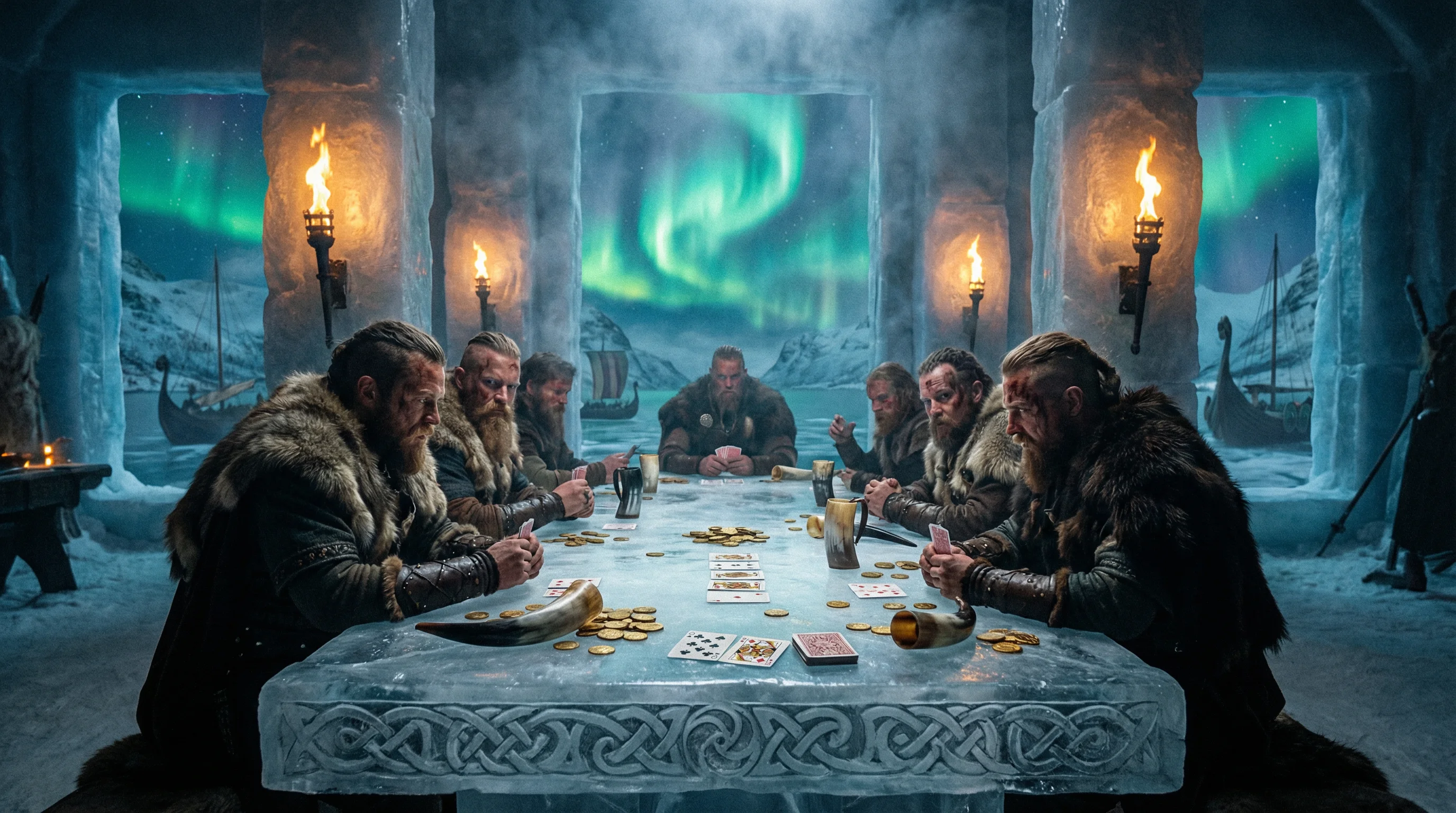 传奇扑克冰屋牌桌 - 冰钓等待中的智力挑战